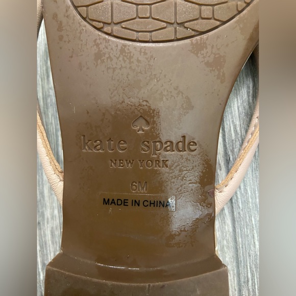 Kate Spade Leather Beige & Pink Flip Flop Sandals Size 6 - Picture 11 of 11